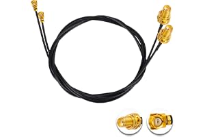 Vecys 2 PCS U.F.L1 till SMA Female Koaxialkabel med Låg Förlust 20" /50CM U.F.L1 1.37mm Mini Koaxial Pigtail Kabel för Trådlösa Routrar Mini PCIE Nätverkskort PCI Wi-Fi WAN Repeater