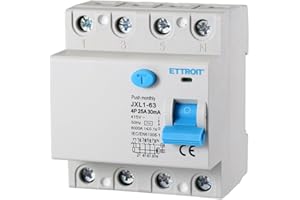 ETTROIT INTERRUTTORE MAGNETOTERMICO DIFFERENZIALE PURO SALVAVITA PER BARRA DIN 4 MODULI 4P 25A 415V 30mA 6KA