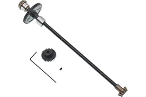 Treehobby Metal Center Drive Shaft Assembly with 27T Motor Reduction Gears Compatible with WLtoys 1/14 144010 144001 144002 RC Car Upgrade Parts (Black)