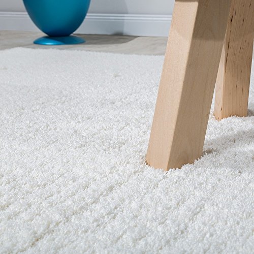 Shaggy Teppich Micro Polyester Wohnzimmer Elegant Strapazierfähig Hochflor Creme, Grösse:120×170 cm - 2