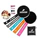 Produktbild Ridecle® Resistance Band Set - Beinhaltet 5 professionelle Übung Loop Bands mit 2 doppelseitige Gleitscheiben und Wasserdichte Tragetasche, leichte Trainingsgeräte für Fitness