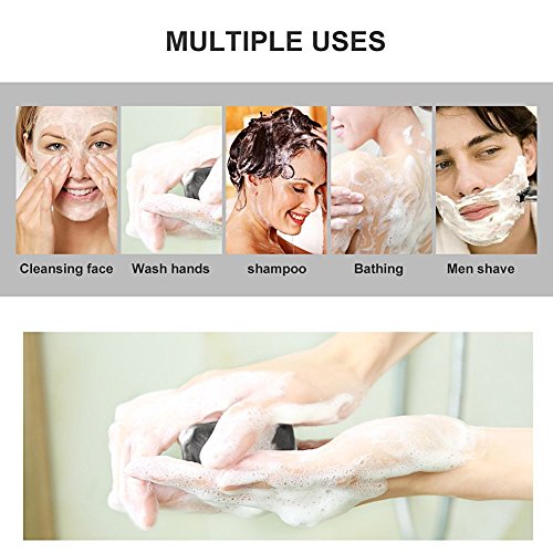 Bambuskohle Handgemachtes Seife,Bamboo Charcoal Soap,Gesicht Seife. LDreamAM® Entschlackendes Gesicht & Körperreiniger.Für Akne, Ekzem, Gesichtsreinigung Behandlung für Akne Prone Haut - 2