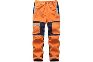 FAIRYRAIN Kinder Jungen Mädchen Winter Warm Softshellhose Regenhose Gefütterte Outdoorhose Wasserabweisend Winddicht Skihose Wanderhose Sporthose