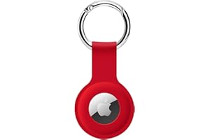 COLORCORAL AirTag Holder Case- Silicone Case for AirTag Keyring for Keys, Bags, Luggage, Pet Collars - Anti-Lost and Scratch-Resistant Design for Apple Air Tags 2021(Red)