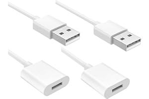 MoKo Adaptateur de Charge Câble USB Compatible avec Apple Pencil 1st, [2 Pièce] Connecteur de Câble Lightning pour Apple iPad Pro 12.9 10.5 9.7 / iPad Air 4 / iPad Mini 5 2021 Pencil (3 Pieds) - Blanc