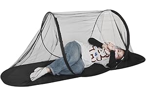 XUEQI Neues schnell faltbares Moskitonetz, tragbares Campingzelt, Home Moskitonetz Bett, ultraleichtes Pop-Up-Moskitonetz, Outdoor-Camping-Moskitonetz (schwarz)
