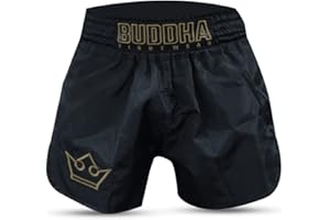 BUDDHA FIGHT WEAR - Tradycyjne spodenki Muay Thai Old School - Nylon - Szybkoschnący - Standardowy wzór europejski - Świetne dopasowanie do morfologii każdego zawodnika - Różne projekty