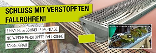 10 meter Dachrinnenschutz Laubstop, Elementlänge 1 meter, Farbe grau für Zinkdachrinnen 514580005 - 3