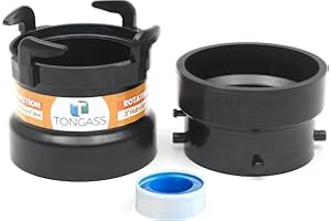 TonGass (Combo Pack) RV Sewer Hose Fitting Adapter to PVC, RV Sewer Connection & Termination Adapter - 3" Hub x Bayonet Hooks with Thread Seal Tape