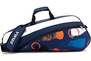 TentHome 3 Racket Tennis Bag with Adjustable&Detachable Shoulder Strap, Super Roomy Lightweight Waterproof Racquet Bag for Tennis, Badminton