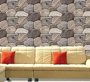 Decor Production Self Adhesive Brick Design Wallpaper Wall Sticker for Home Decor, Living Room, Bedroom, Hall, Kids Room, Play Room (brick-wallpaper-pt04-02-10sqft)