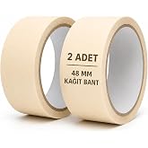 Nistabolje 2 Adet Kağıt Bant 48mm Maskeleme Bandı Boya Bandı