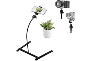 AONTOKY Photo Copy Pico Projector Stand Overhead Tripod Video Phone Mount Flexible Tabletop Stand for Live Streaming Video Recording Vlog YouTube Teaching Cooking Crafting Demo Drawing Recording