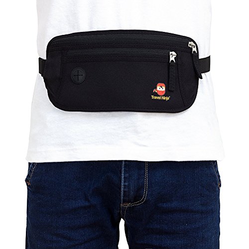 Premium Bauchtasche für Damen & Herren – 100% Top-Qualität – Schütze Deine Wertsachen / Travel Ninja Gürteltasche & Hüfttasche Extra flach / Reise-Bauchtasche im Urlaub – Schwarz - 7