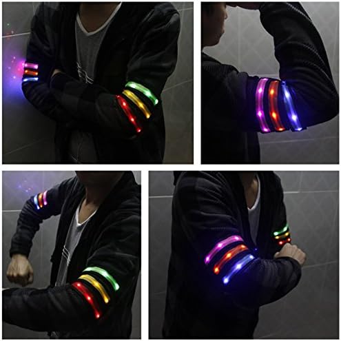High Visibility Running Cycling Adjustable Reflective LED Flashing Fabric Armband