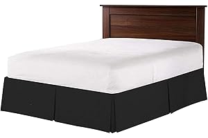 GEBIN Falda para Cama, Juego De Cama, Cubre Canapés para Somier ? Falda De Cama Tejido Microfibra Poliéster - Fuerte, Suave Y Duradero (Negro,153x203+38cm)