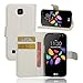 Produktbild LG K3 hülle, KuGi LG K3 hülle / Fall - Hochwertige PU-Leder Ständer Wallet hülle für LG K3 smartphone.(Weiß)