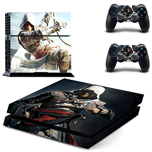 Preisvergleich Produktbild Playstation 4 + 2 Controller Aufkleber Schutzfolie Set - Assassins Creed (2) / PS4