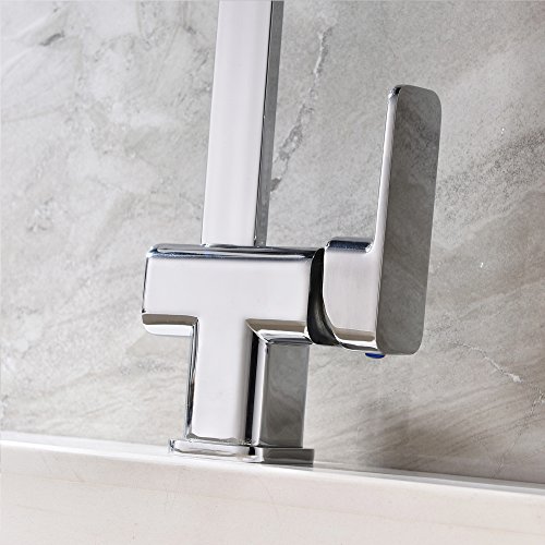Witsinhome Chrom Küche Armatur Küchenarmatur Kupfer Wasserhahn für Warm-Kaltwasser - 6