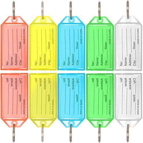 TecUnite 50 Pieces Tough Plastic Key Tags with Split Ring Label Window ID Luggage Tag Key Ring Keychain 5 Colors RS.1405 (50.00% Off) - Amazon TecUnite 50 Pieces Tough Plastic Key Tags with Split Ring Label Window ID Luggage Tag Key Ring Keychain 5 Colors RS.1405 (50.00% Off) - Amazon