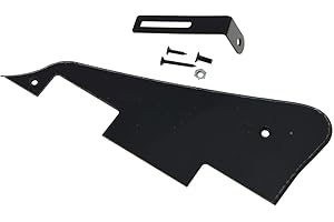 KAISH Einzelnes schwarzes 1-lagiges LP Gitarren-Pickguard mit schwarzer Halterung für Epiphone Les Paul