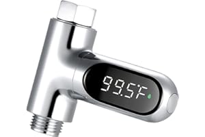 SANGYN LED Duschthermometer Digitalanzeige 360°Drehbarer Bildschirm Baby Badewasser Digital Temperaturanzeige Dusche Celsius/Fahrenheit Anzeige für Haus Küche Bad