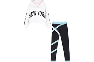 Nyeemya Conjunto de Dos Piezas Unisex Niño Niñas Invierno Otoño Hoodie Sudadera Sweatshirt y Pantalones de chándal Running Jogger Correr Pants