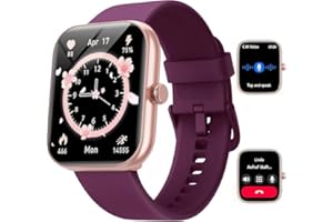 GYDOM Montre Connectée Femme pour Samsung,iPhone,Android,1.91"Montre Connectée Femme avec Appel Bluetooth,Voix de l'IA,Alexa intégrée,Smartwatch Moniteur de SpO2,Sommeil,Podometre,Calories,IP68-Violet Foncé