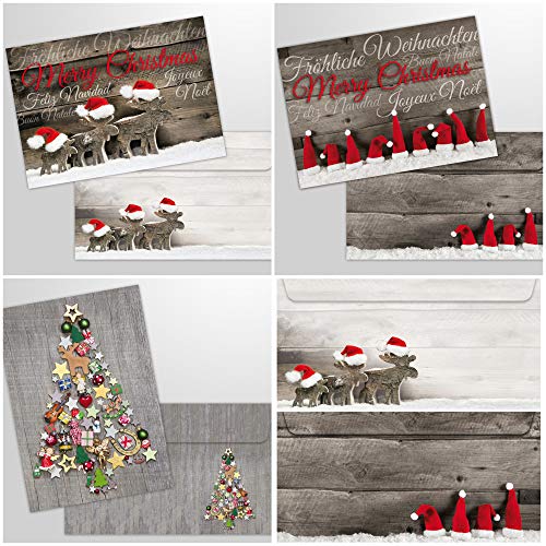 15 Weihnachtskarten mit Umschlag - 3 verschiedene Motive x 5 Stück = 15 nostalgische Klappkarten für Weihnachten im Set mit passenden Umschlägen 15 Weihnachtskarten mit Umschlag - 3 verschiedene Motive x 5 Stück = 15 nostalgische Klappkarten für Weihnachten im Set mit passenden Umschlägen
