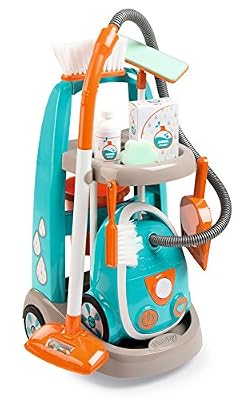Smoby - 330309 - Chariot de Menage + Aspirateur Electronique - 9 Accessoires