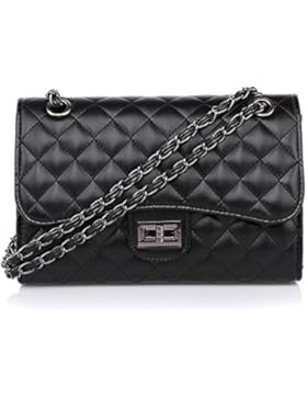 Klassische Kette Gesteppte Umhängetasche Leder Tasche mit Steppmuster Handtasche für Damen