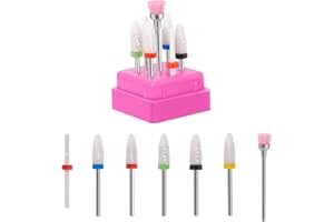 CGBE Nail Drill Bits, 7pcs 3/32" Ceramic Drill Bits For Nails For Acrylic Gel Nails, Professional Cuticle Remover Diamond Nail Drill Bits For Manicure Pedicure Home Use Great Gift - Corn Nail Bit