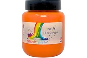 artcraft by anglo Orange Fabric Paint 100ml - Permanent Fabric Paint for Clothes, T-shirts, Jeans, Bags & Canvas Shoes - Washable Textile Paint for Art & Craft Projects