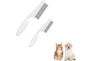 HBINGL Flea Comb for Dogs, 2-piece Set of Dog Fine Toothed Flea Comb, Flea Comb for Cats Dogs Lice Combs Fine Tooth Comb Grooming, Suitable for Removing Tears Stains from Dogs, Fleas, Lice