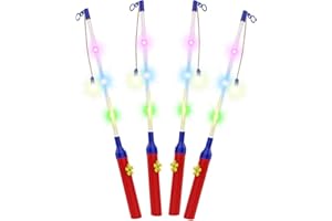 WD&CD 4 STÜCK Laternenstab LED Laternenstab Elektronischer für St Martin Halloween Zauberstäbe Party Kostümpartys
