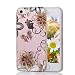 Produktbild Aearl Für iPhone SE 5 5S Kristall Bling Glänzend Funkeln Glitzer Case Weich Handyhülle TPU Silikon Gemalt Durchsichtig Klar Hülle Schutz Handy Tasche Bumper Cover mit Displayschutzfolie - Gold Blume