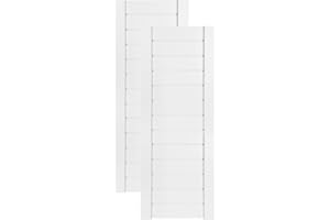 ‎DECOMEISTER DecoMeister Lamellentür weiß seidenmatt aus Holz Massivholz Holztür Schranktür mit geschlossenen Profilbretter für Kleiderschrank Möbelfronten 294x766 mm 2-er Pack lackiert