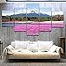 Produktbild CANPIC Wohnkultur Wandkunst Bilder HD Drucke Poster 5 Stücke Mount Fuji Schnee Berg Rosa Blumen Meer Landschaft, Framed 20X35 20X45 20X55cm