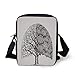 Produktbild LULABE Tree of Life,Plant with Different Themes Leafless and Petals Symbol for Climate Change,White Black Print Kids Crossbody Messenger Bag Purse
