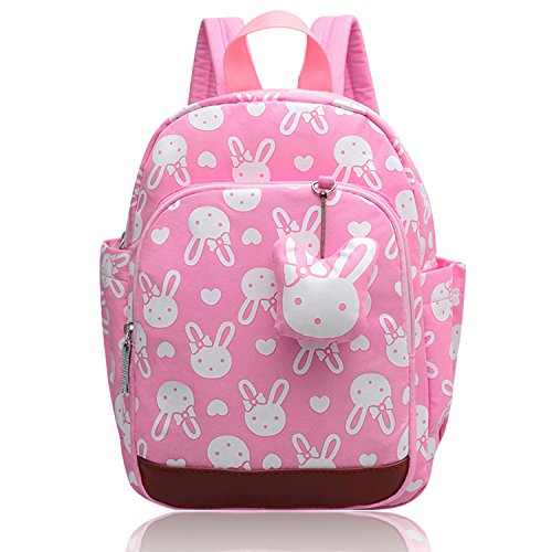 Preisvergleich Produktbild Vox Niedlich Tier Hase Babyrucksack Kinderrucksack Kleinkind Mädchen Kindergarten Rucksack Backpack mit Brustgurt Junge (Pink)