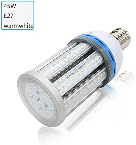 XJLED 5th Generation E27 45W led Corn Light Warmwhite AC85-265V,SMD5730 Chips,High Brightness Equivalent to 350W Conventional CFL Bulb,360 Degree Led Bulbs Corn Lamp for Living Room and Pathway Light(45W,Warmwhite,E27 Based)