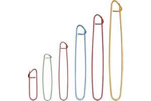 YUUSIKCO Arrête Maille - 12Pcs 6 Tailles Arrête Mailles en Aluminium, Arrête Mailles à Tricoter, Épingles de Sûreté pour Aiguille à Tricoter DIY