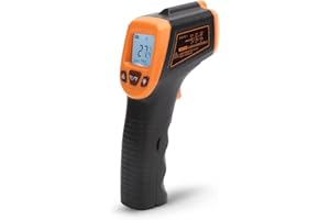 YUNSEITY Non-Contact Infrared Thermometer, High Temp Infrared Digital IR Temperature Thermometer, ‑50~600°C/‑58~1122°F, Industrial Thermometer Gun (Orange)