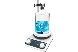 JOANLAB Piastra riscaldante con agitatore magnetico, piastra riscaldante da laboratorio rivestita in ceramica, con agitatore magnetico, 50-1500 giri/min, con funzione di timer, RT-260 °C