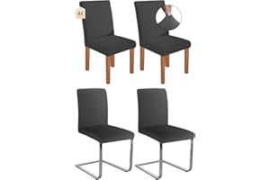 Dmyifan Stretch Stuhlhussen Schwingstühle, Abnehmbarer Waschbarer Stuhlbezüge, Chair Cover für Esszimmer, Hotel, Bankett, Partys Deko, Hochzeit (4, Dunkelgrau)