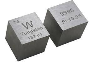 ELETIZY Periodensystem der Elemente, 10 mm, reines Metall, Würfel, Wolfram, Carbon, Nickel, Kupfer, Dichte bis zu 99,99 %, für Elementsammlungen, Laborexperimente, Material, Hobbys, Substanzblockanzeige
