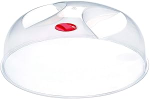 Space Home - Tapa Microondas Libre BPA - Tapadera Microondas - Tapa con Salida de Vapor y Válvula - 28 cm - Polipropileno - Rojo - Perfecta para Proteger Platos de Comida