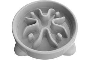 TOKAYIFE Comedero Perro antivoracidad 16.3cm Comida Lenta para Mascotas Cuenco antiregurgitación para Perros y Gatos Antideslizante Durable (S, Gris)
