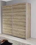 B 181 cm / H 197 cm / T 61 cm Schwebetürenschrank braun Eiche sanremo hell 2 Türen B 181 cm H 197 cm Schrank Kleiderschrank Schiebetürenschrank Jugendzimmer Schlafzimmer