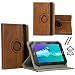 Produktbild Real Leder Case Cover für ACER Iconia One 10 B3-A20B Tablet Schutzhülle Etui mit Touch Pen & Standfunktion - Echtleder 10.1 Zoll Braun 360°